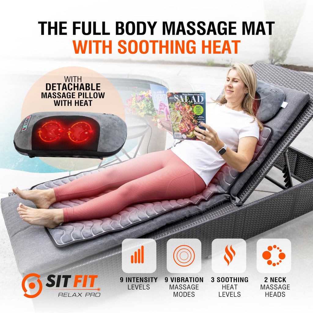 Vibrating Full Body Massage Mat with Heat and Detachable Pillow M83142
