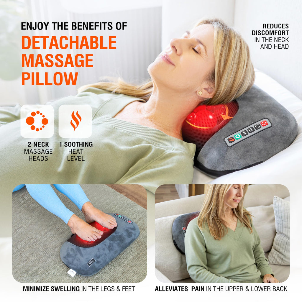 Vibrating Full Body Massage Mat with Heat and Detachable Pillow M83142