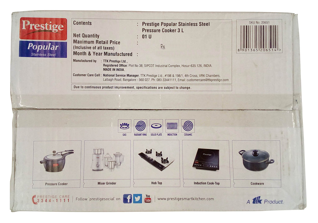 Stainless Steel Pressure Cooker 3 Litre N60224