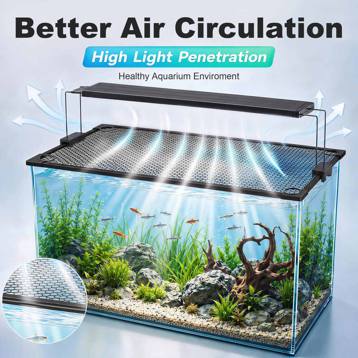 Magnetic Aquarium Lid Mesh Cover C66815